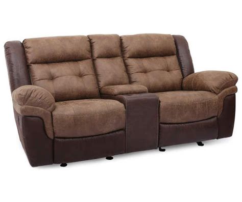 It has a durable power reclining system with some assembly is required but it shouldnt be bothersome. . Mesa brown reclining console loveseat